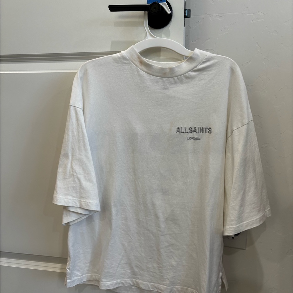 All Saints White T-Shirt with Sequins